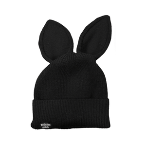 BLACK BUNNY BEANIE